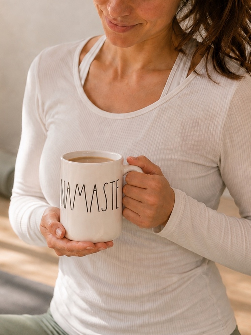 Rae Dunn NAMASTE Mug Artisan Collection Yoga Coffee Tea Cup NWOT